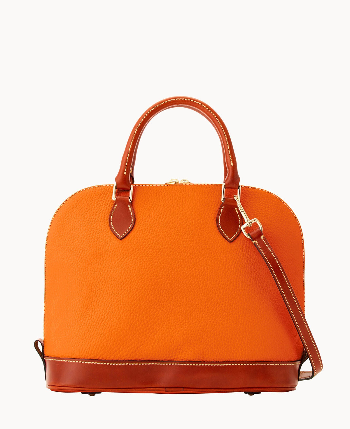 Pebble Grain Zip Zip Satchel