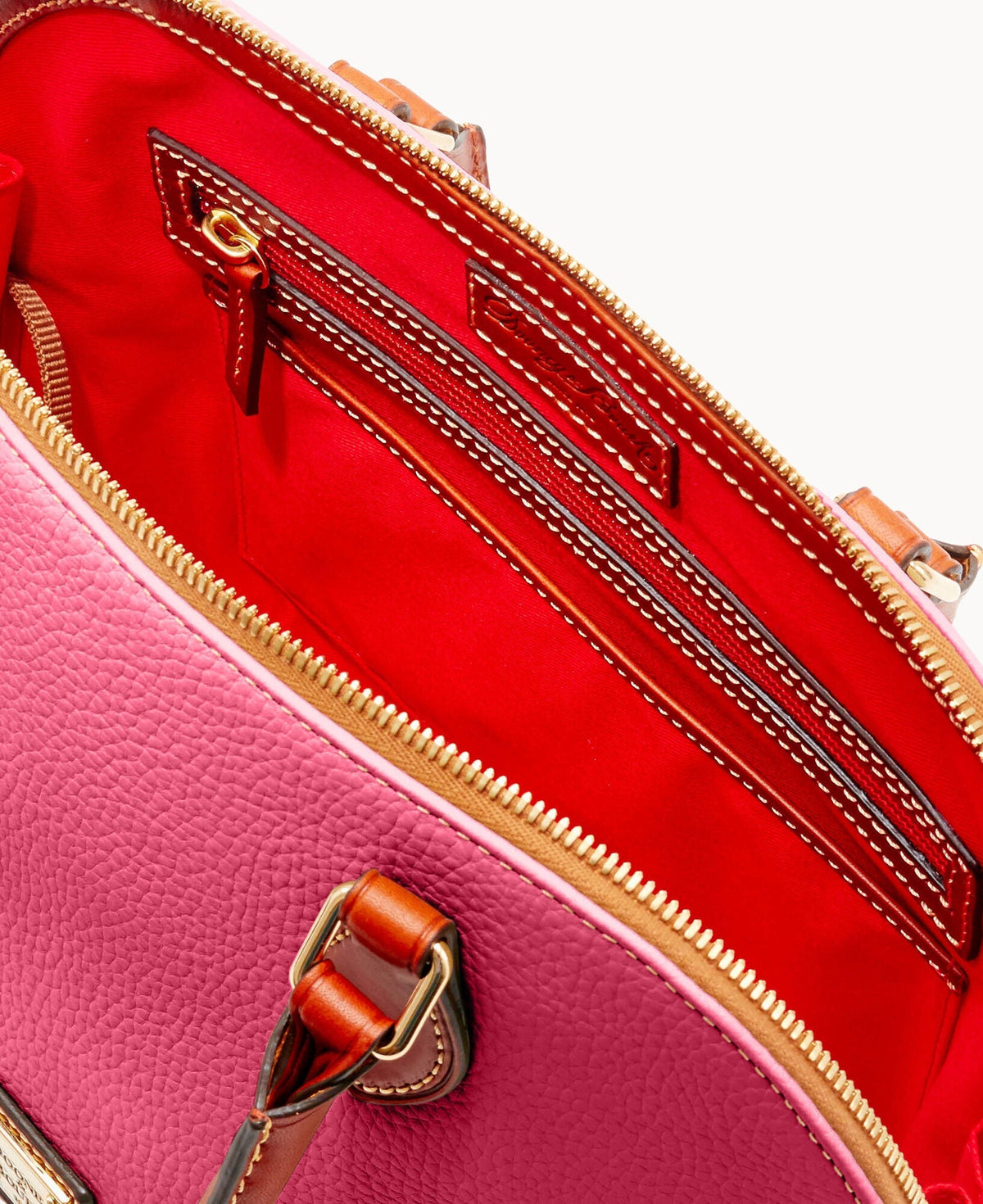 Pebble Grain Zip Zip Satchel