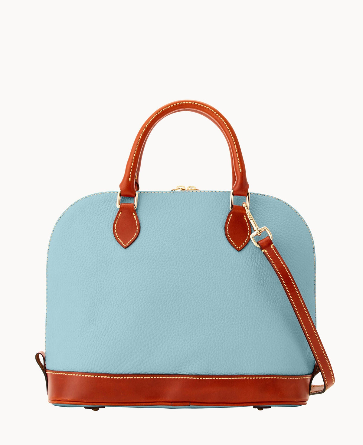 Pebble Grain Zip Zip Satchel