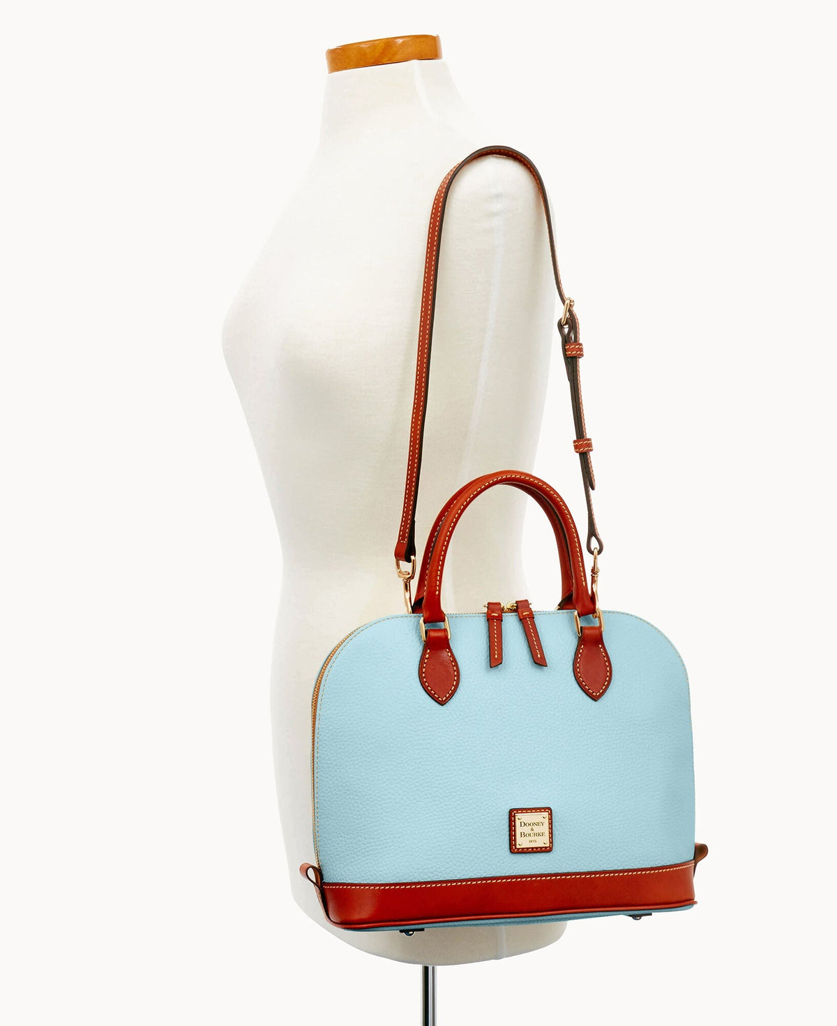 Pebble Grain Zip Zip Satchel