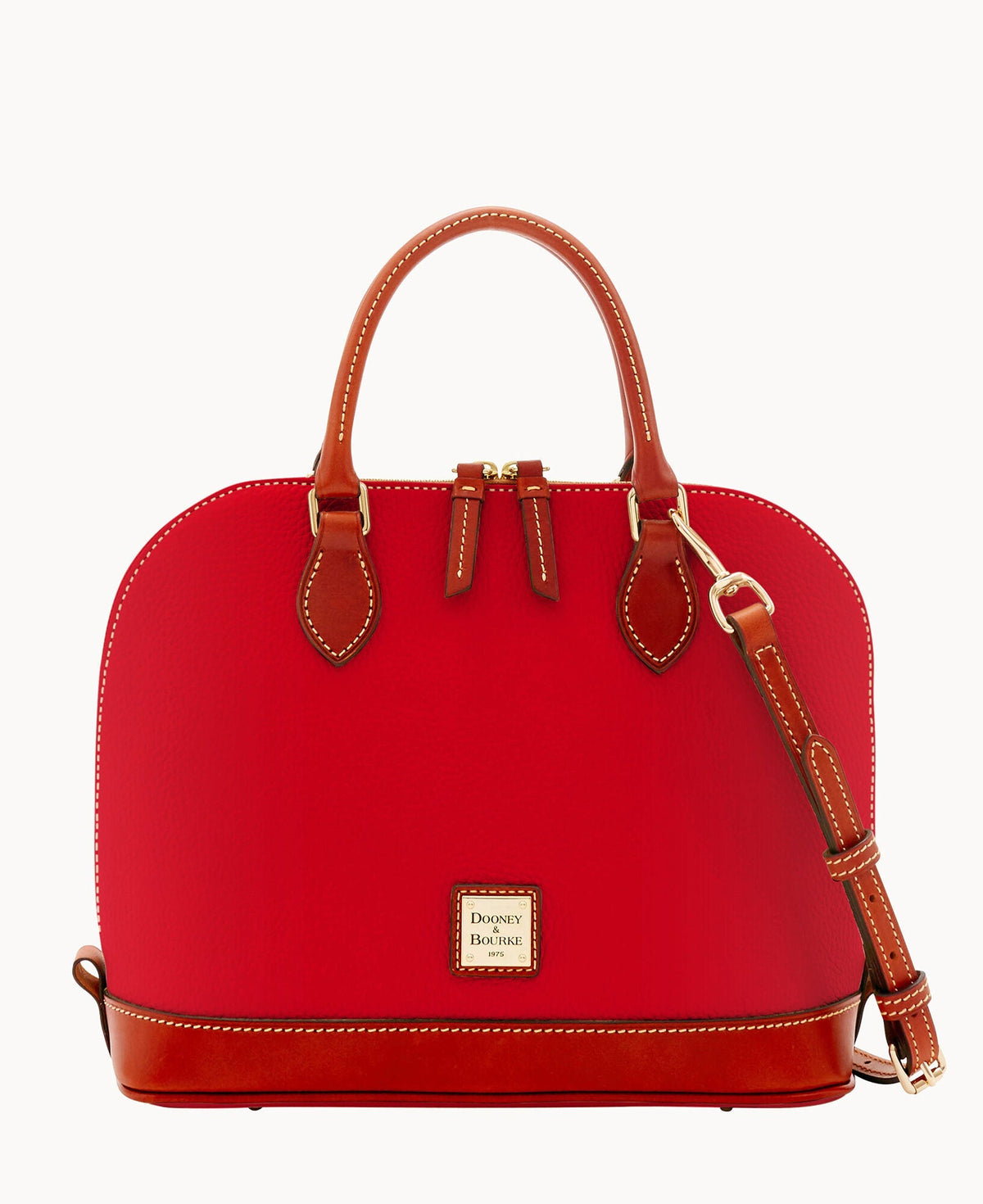 Pebble Grain Zip Zip Satchel