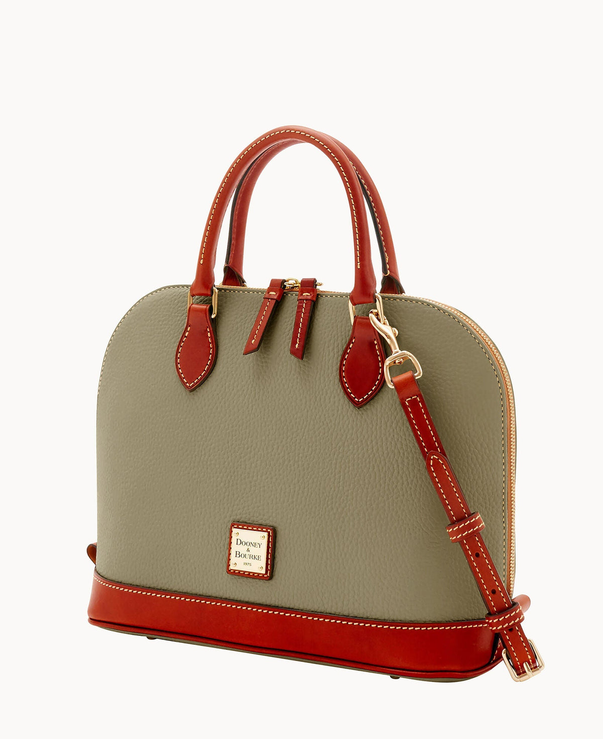 Pebble Grain Zip Zip Satchel