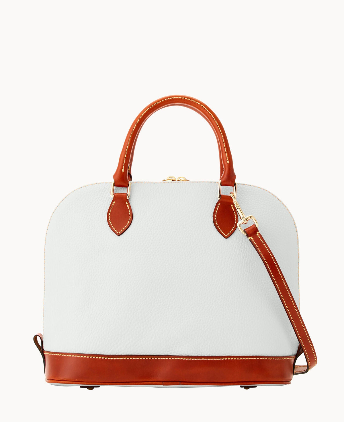 Pebble Grain Zip Zip Satchel