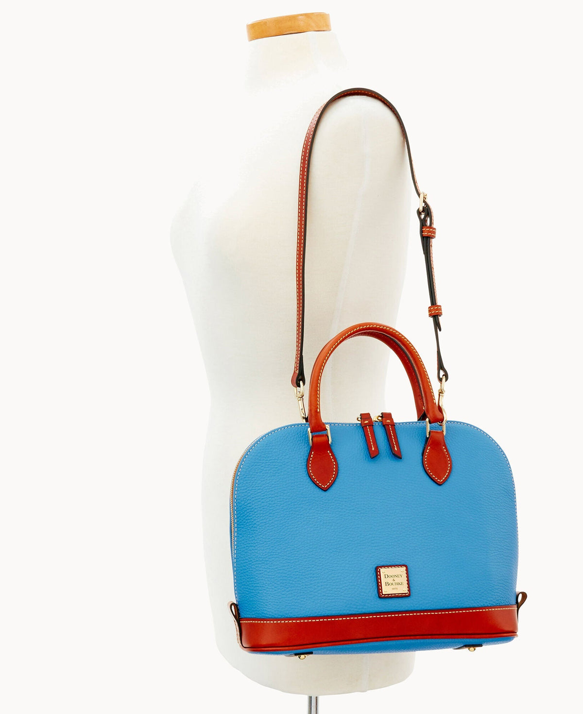 Pebble Grain Zip Zip Satchel