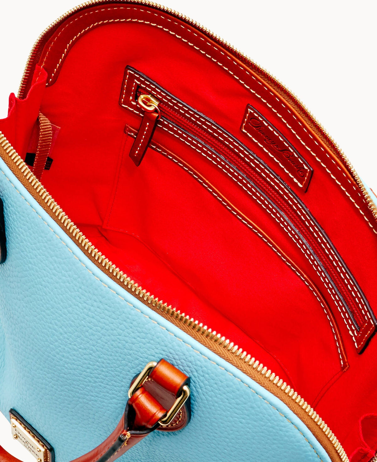Pebble Grain Zip Zip Satchel