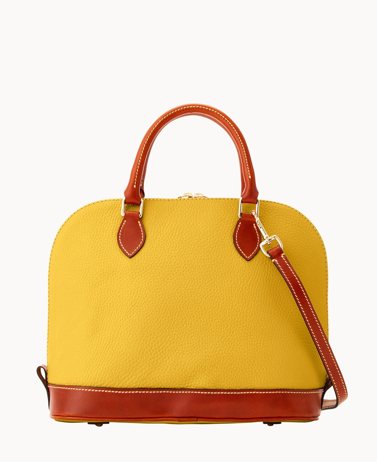 Pebble Grain Zip Zip Satchel