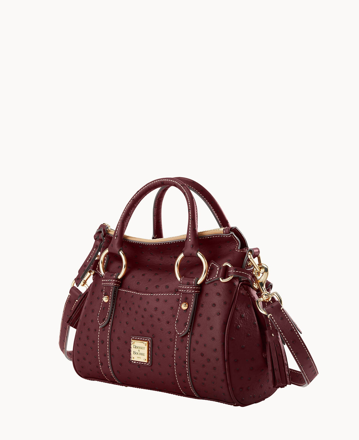 Ostrich Satchel With Pocket