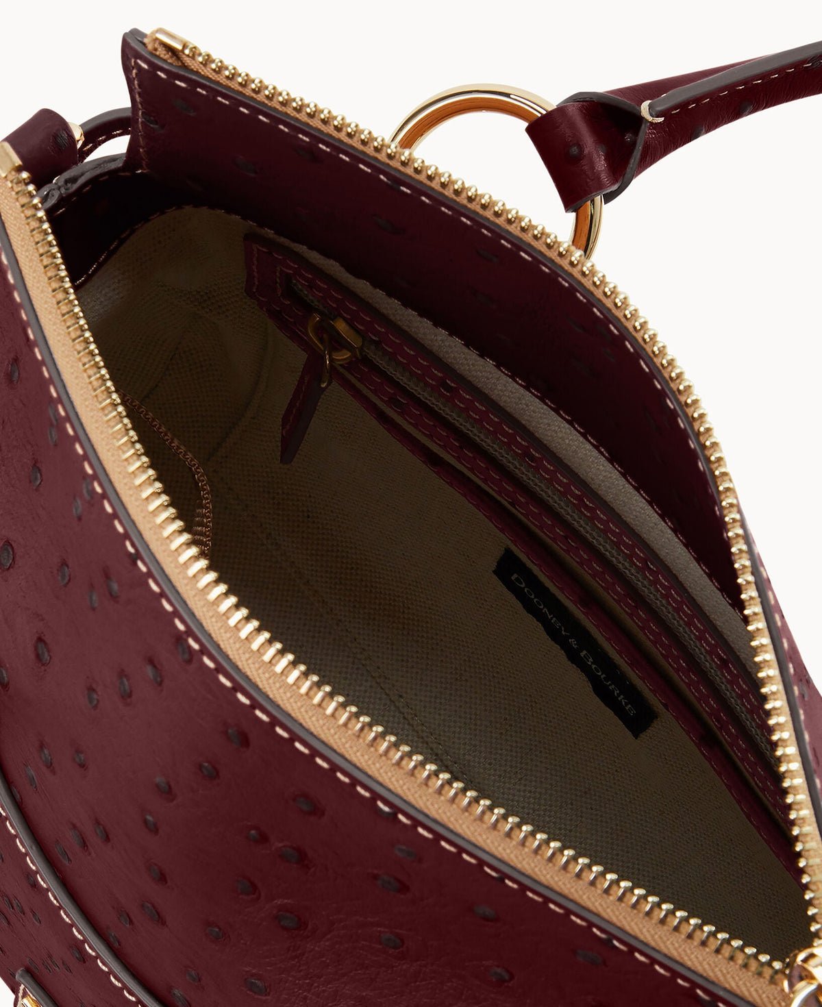Ostrich Satchel With Pocket