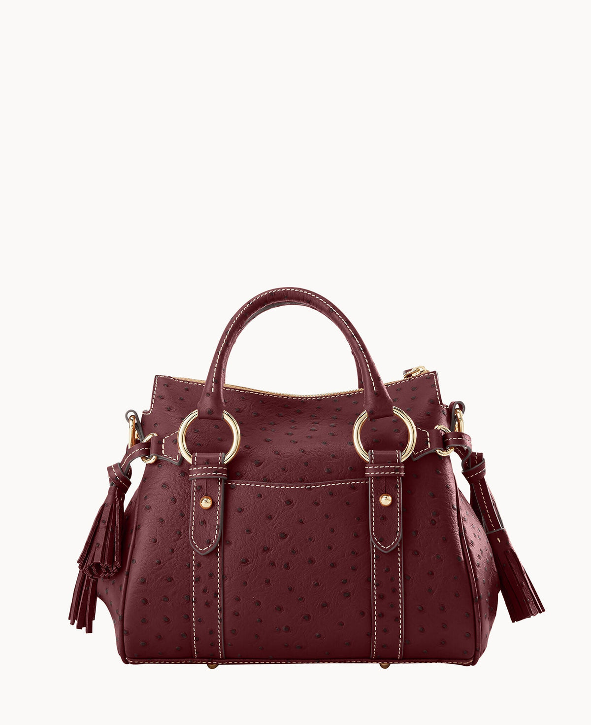Ostrich Satchel With Pocket