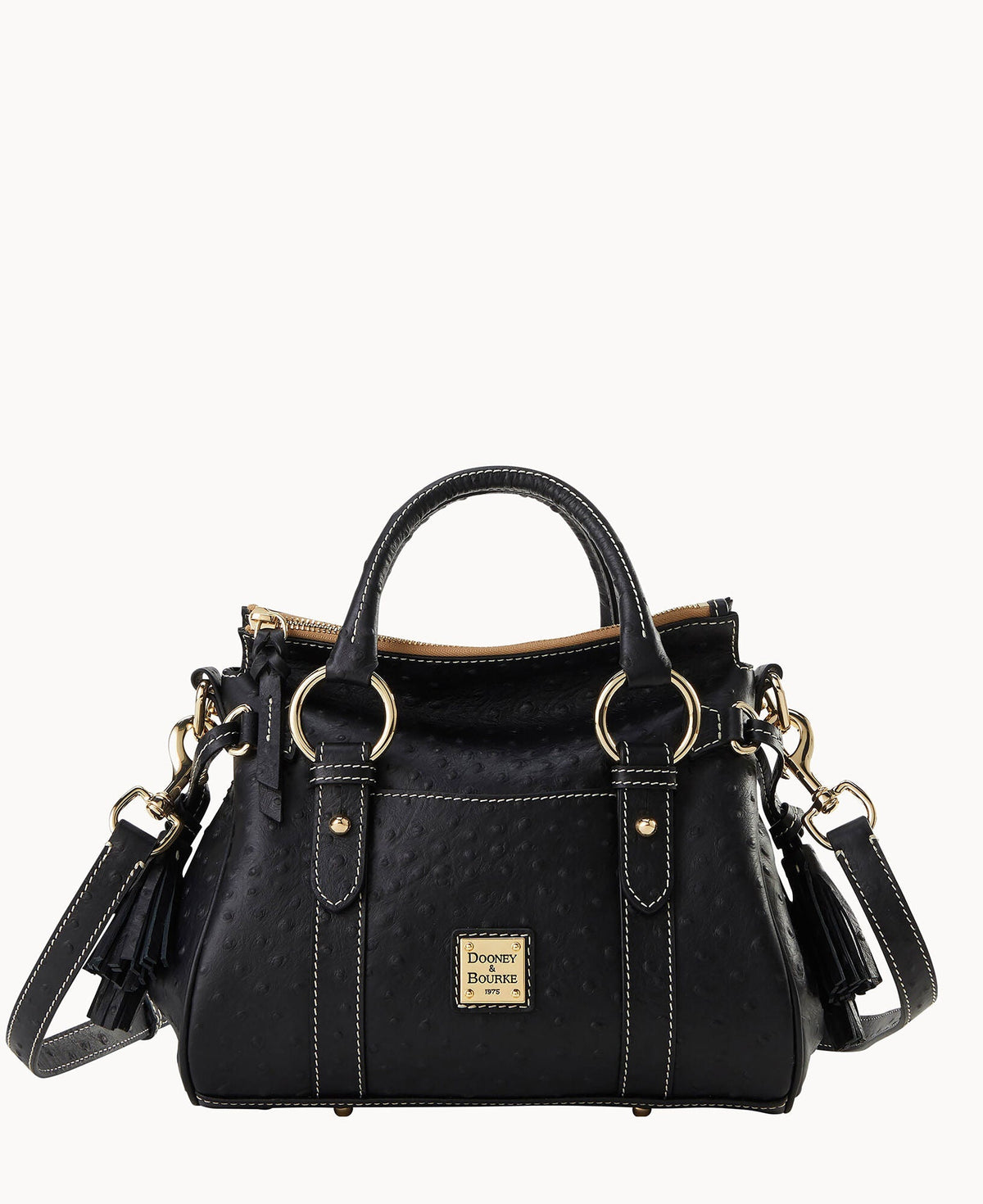 Ostrich Satchel With Pocket