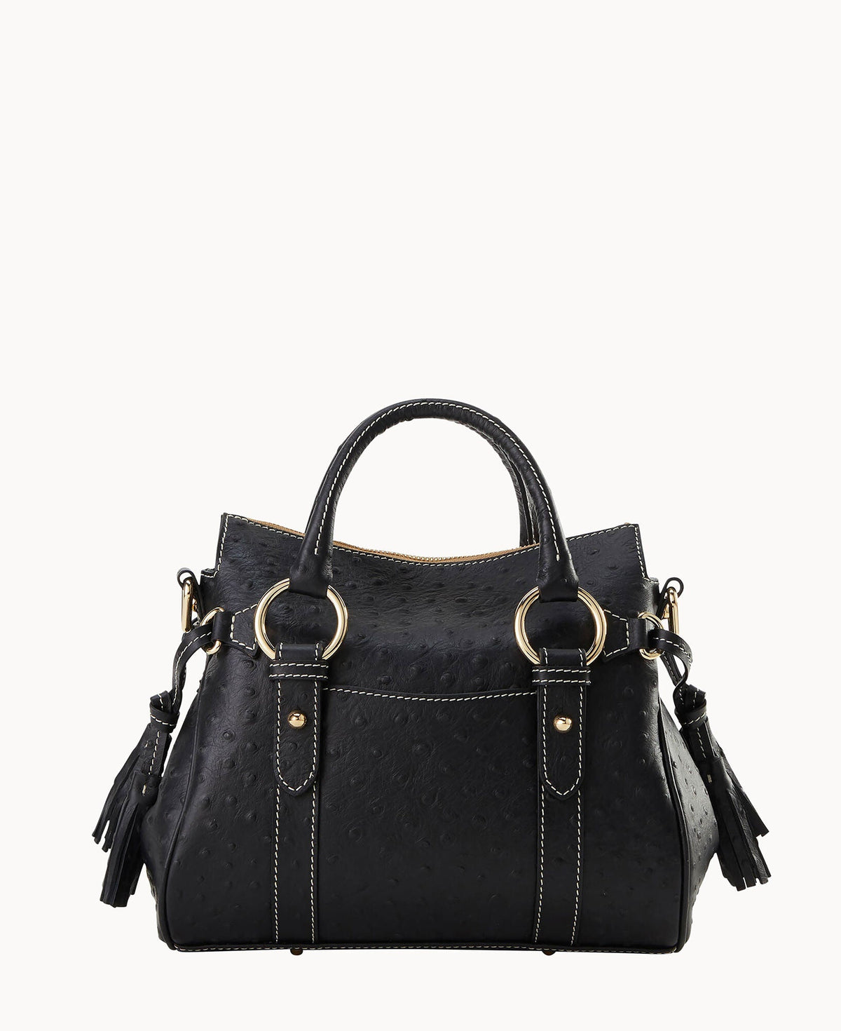 Ostrich Satchel With Pocket