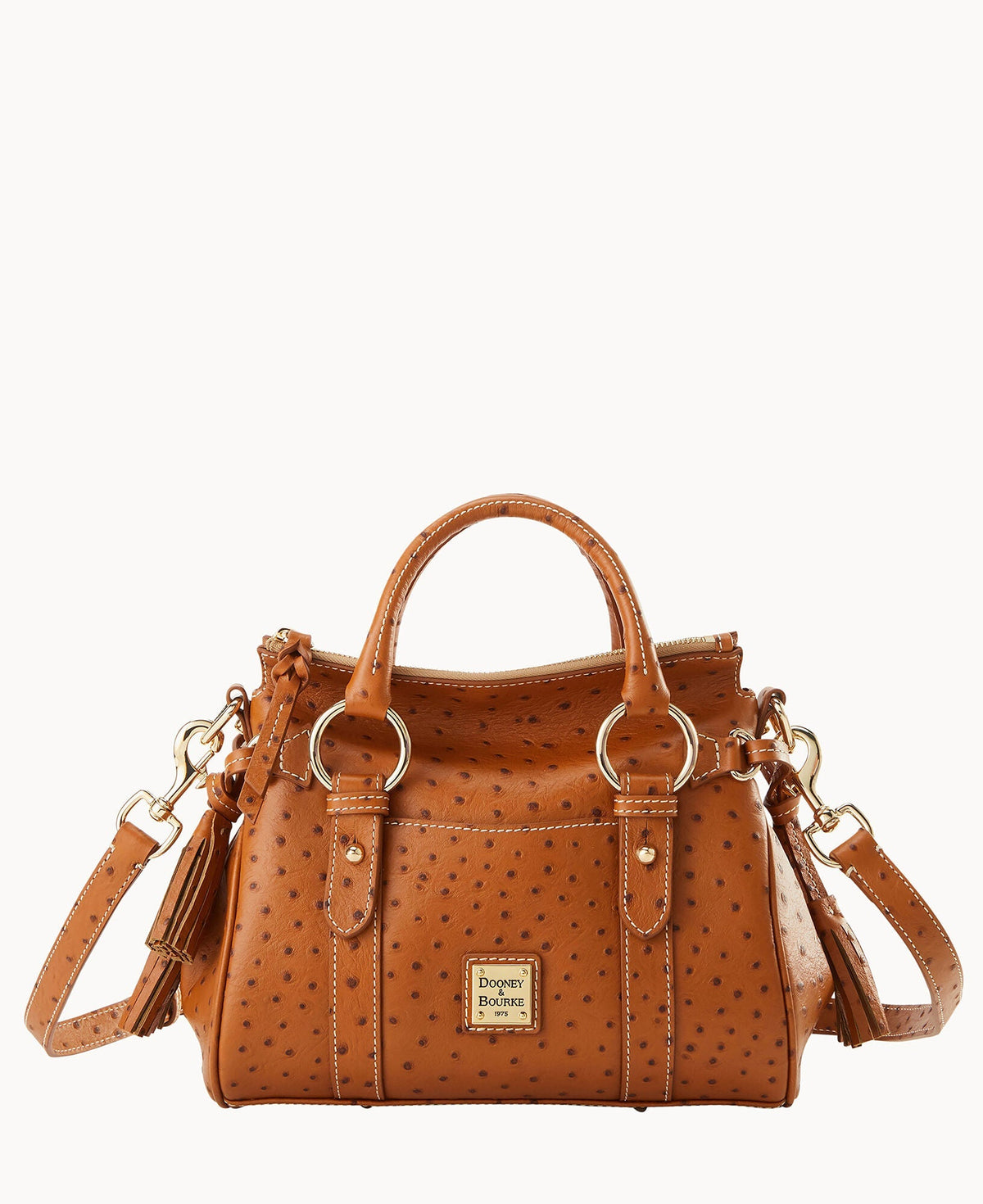 Ostrich Satchel With Pocket