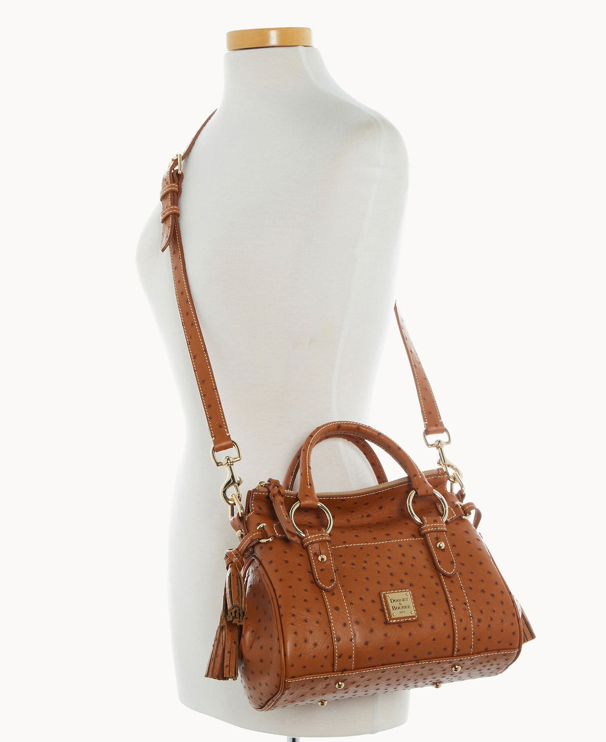 Ostrich Satchel With Pocket