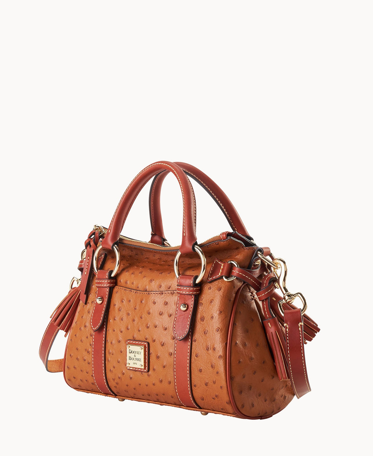 Ostrich Satchel With Pocket