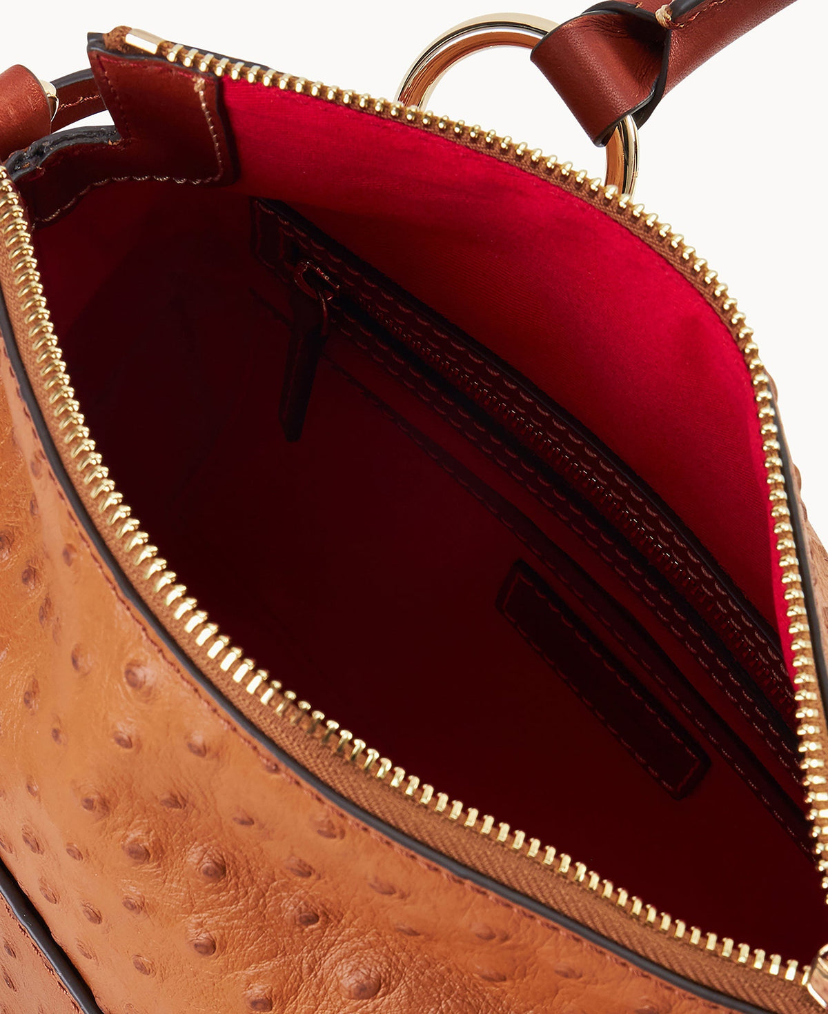 Ostrich Satchel With Pocket