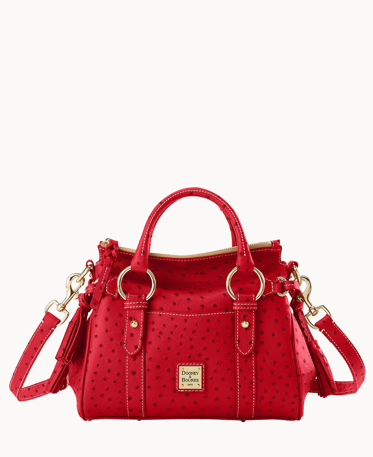 Ostrich Satchel With Pocket