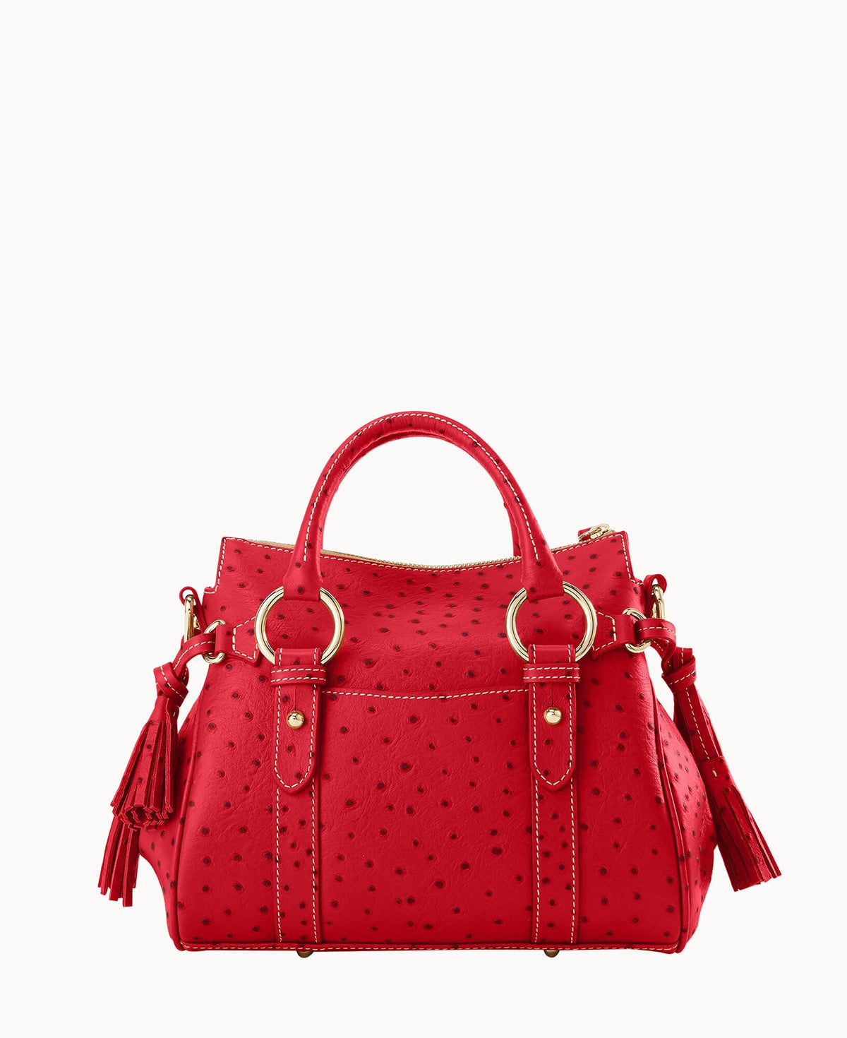 Ostrich Satchel With Pocket