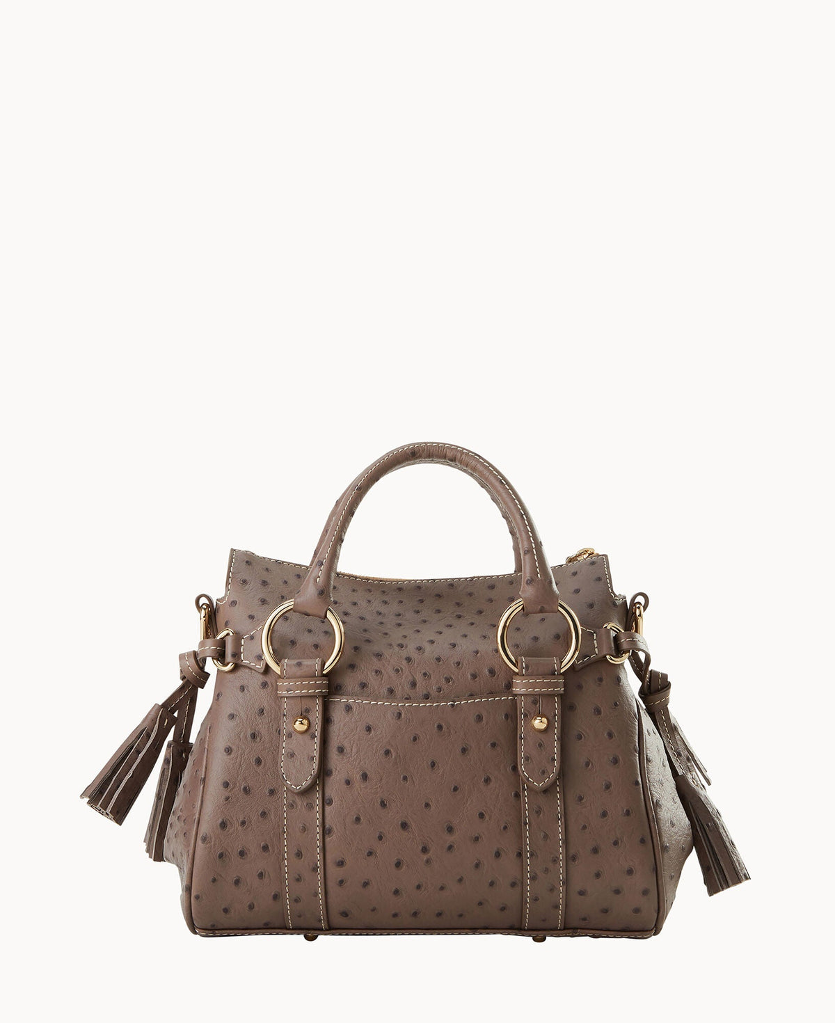 Ostrich Satchel With Pocket