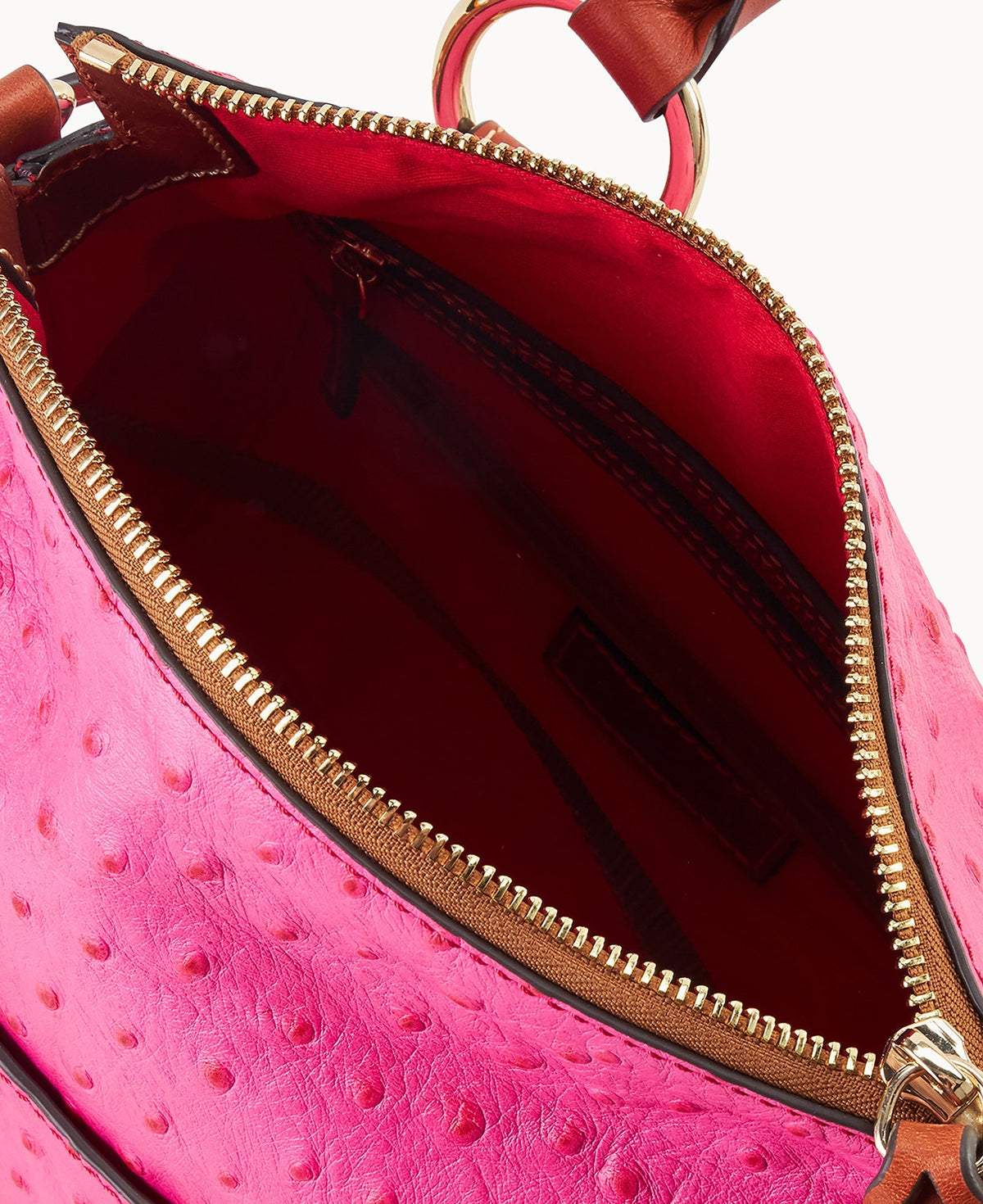 Ostrich Satchel With Pocket