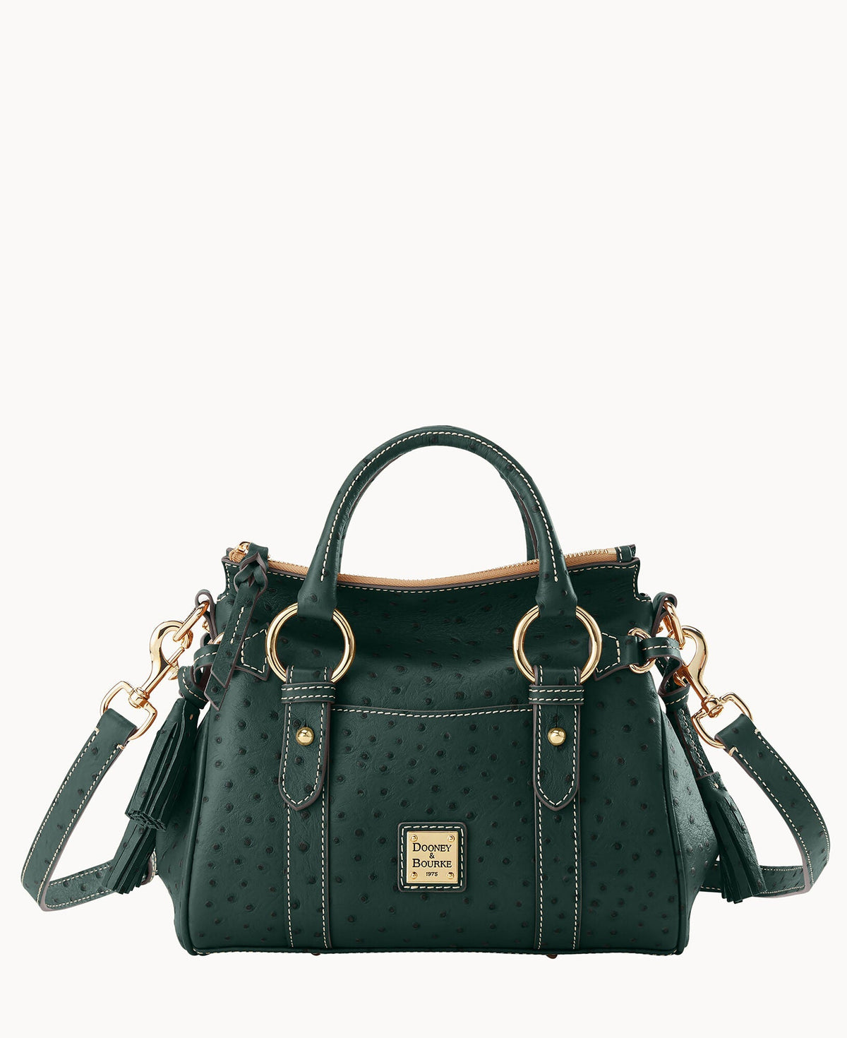 Ostrich Satchel With Pocket