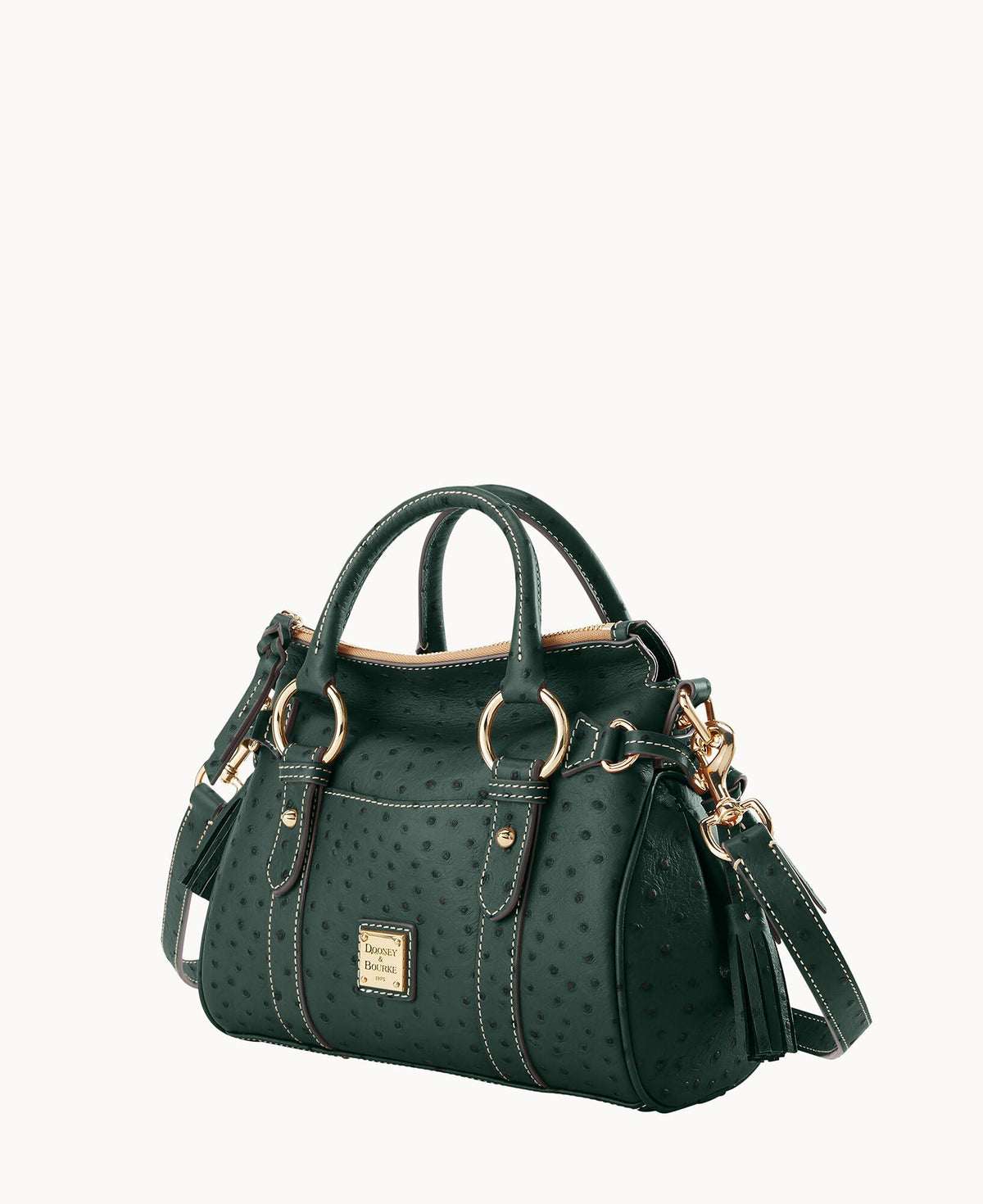 Ostrich Satchel With Pocket