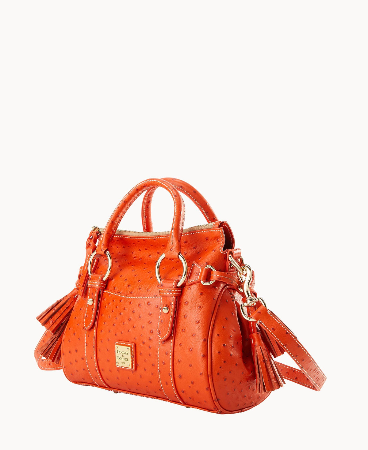 Ostrich Satchel With Pocket