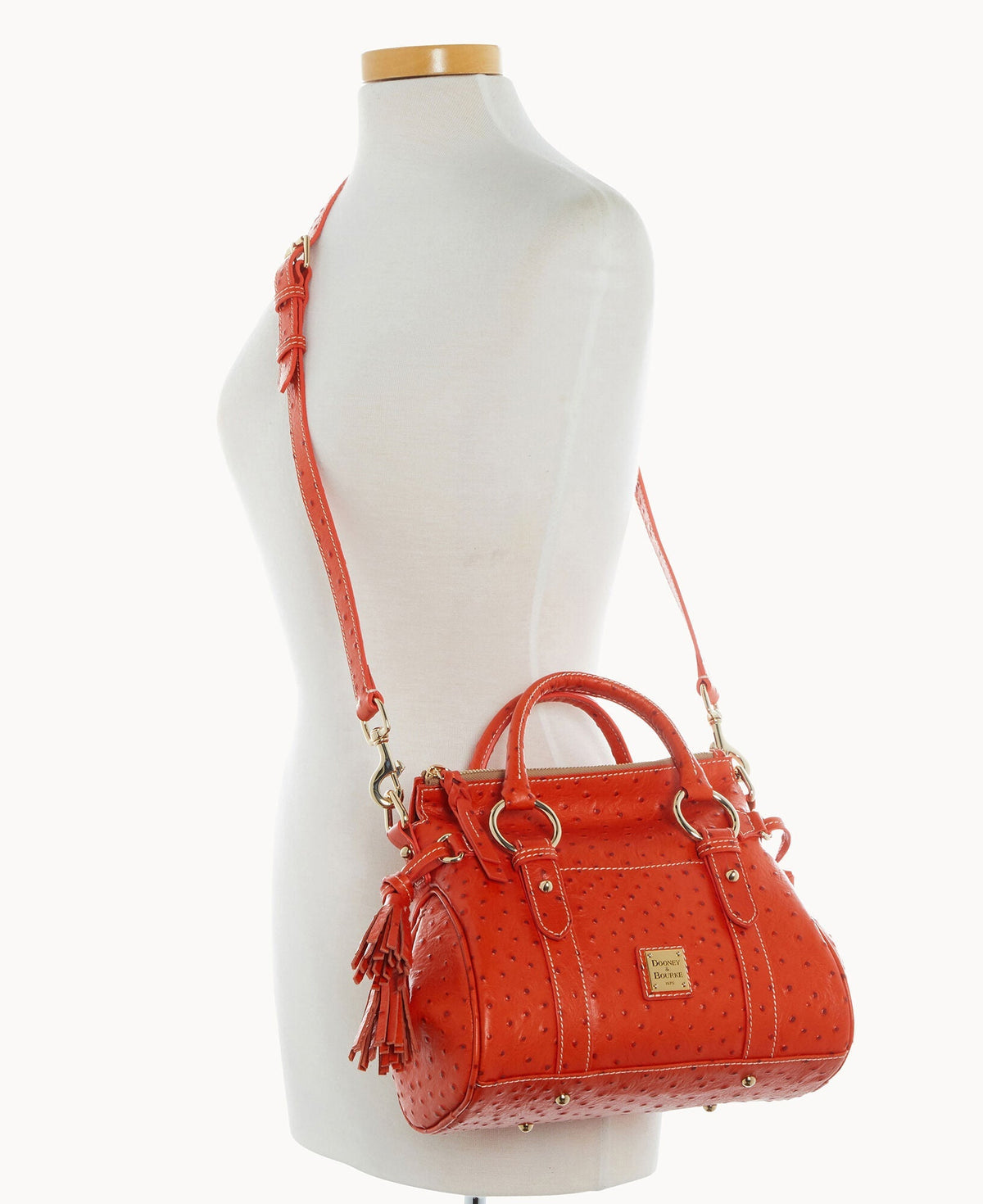 Ostrich Satchel With Pocket