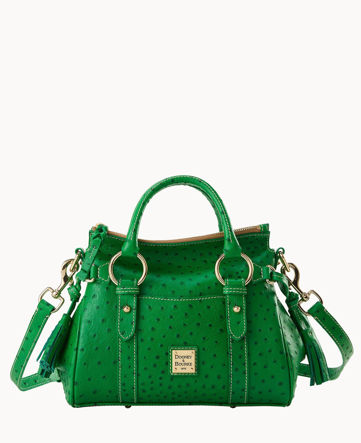 Ostrich Satchel With Pocket