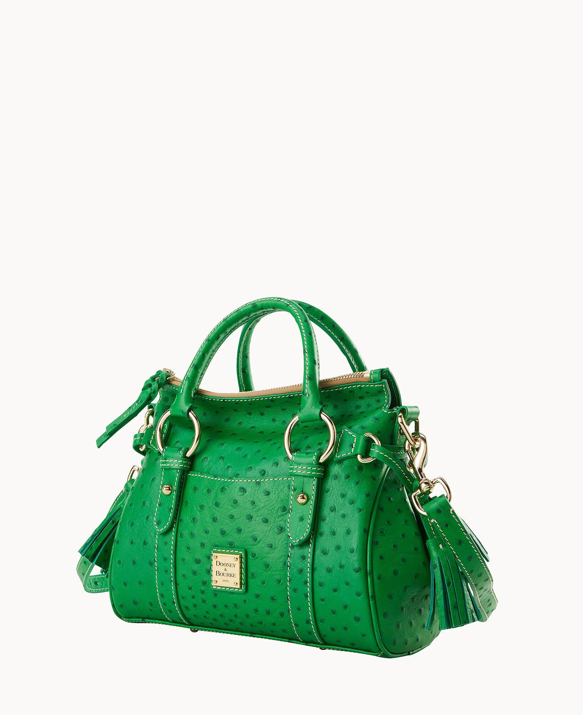 Ostrich Satchel With Pocket