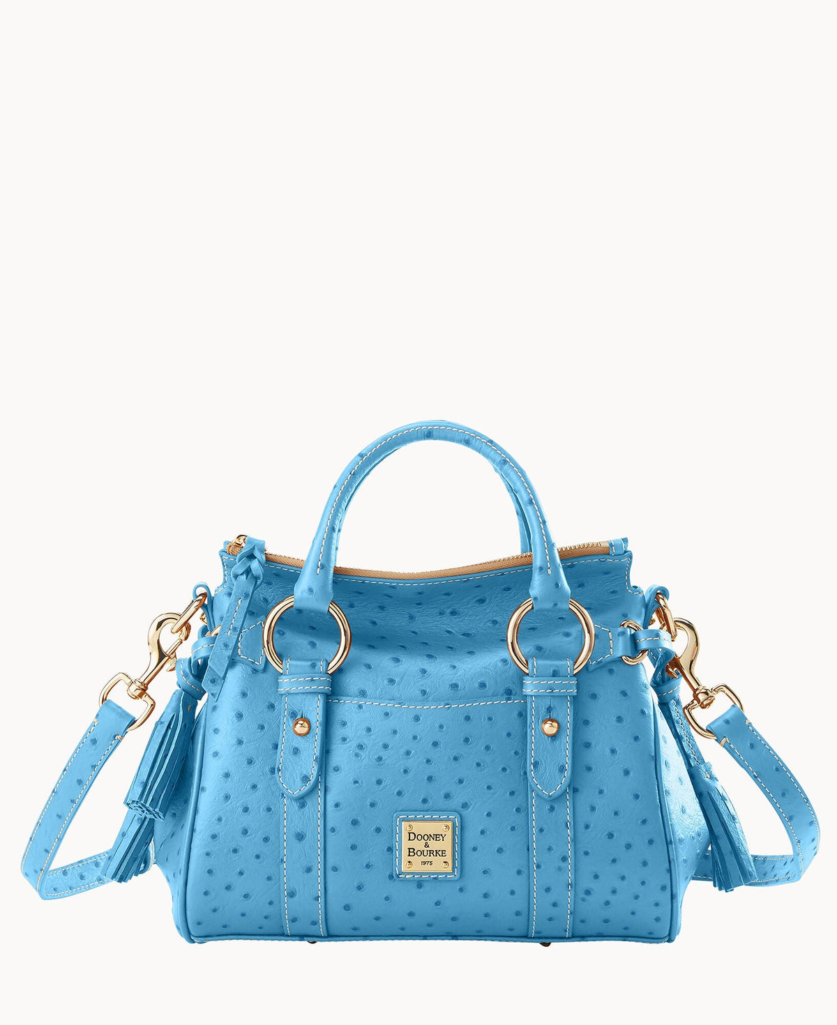 Ostrich Satchel With Pocket