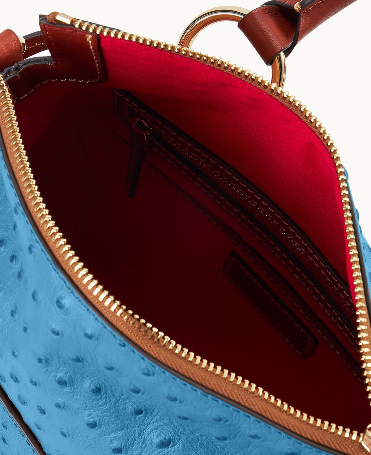 Ostrich Satchel With Pocket