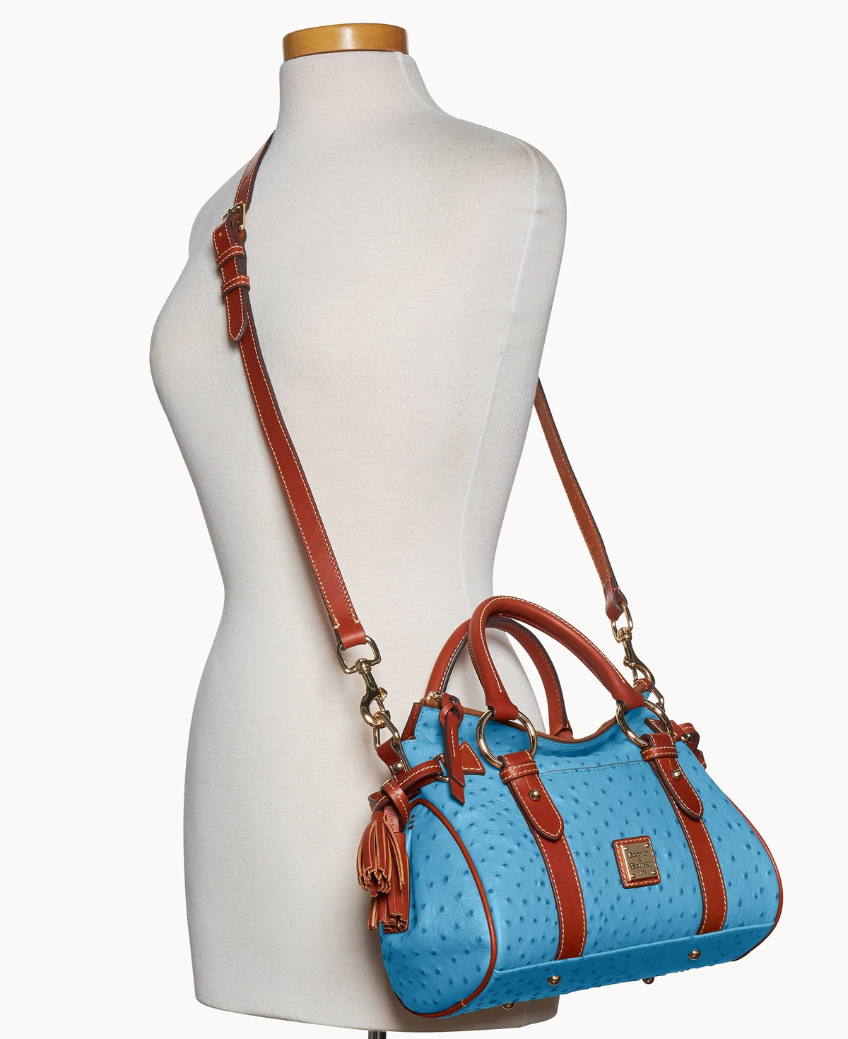 Ostrich Satchel With Pocket