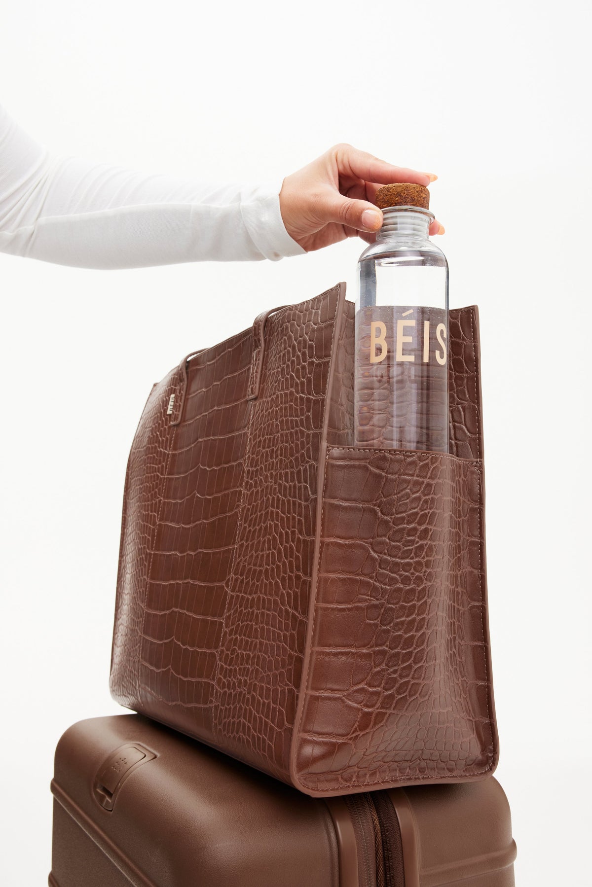 Resale The Large Work Tote in Maple Croc