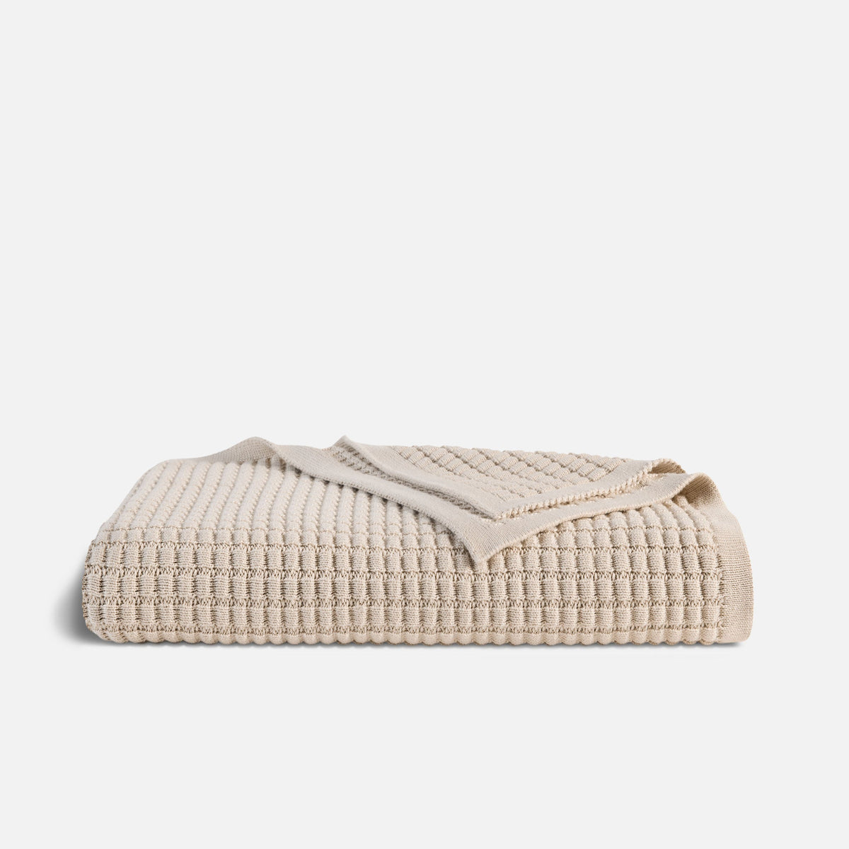 Grid Knit Cotton Throw Blanket - Last Call