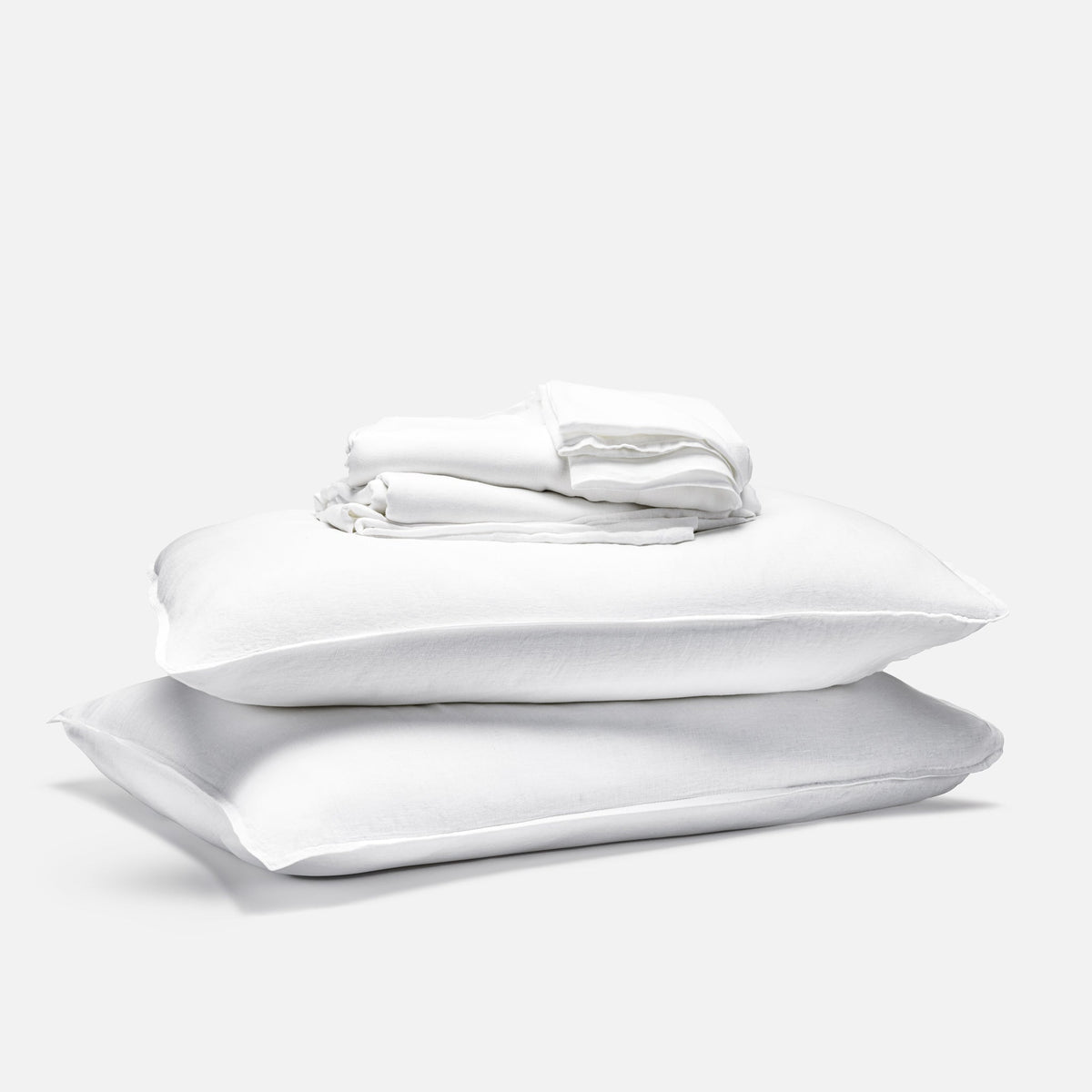 Set of 2 Washed European Linen Core Sheet Set Bundle