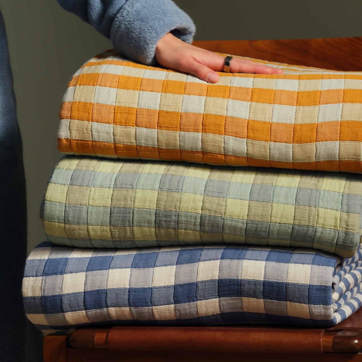 Breezeweave Cotton Gingham Bed Blanket - Last Call