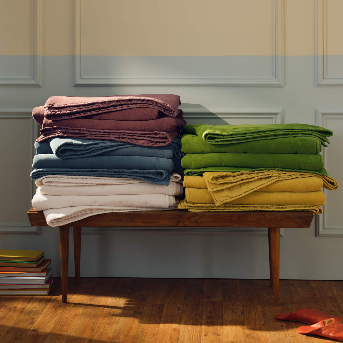 Washed Velvet Quilt Set
