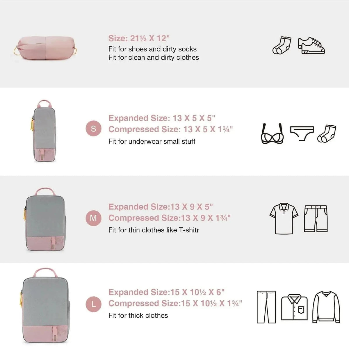 Compression Packing Cubes Part of Faro Travel Set