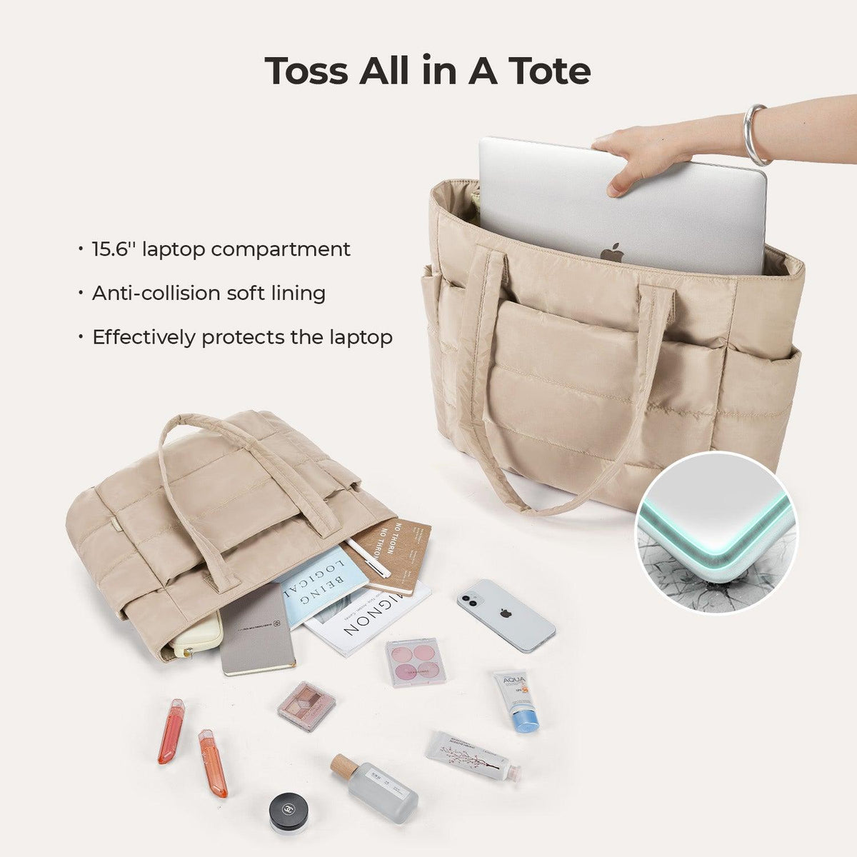 The Bubble 20L Puffy 15.6" Laptop Work Tote