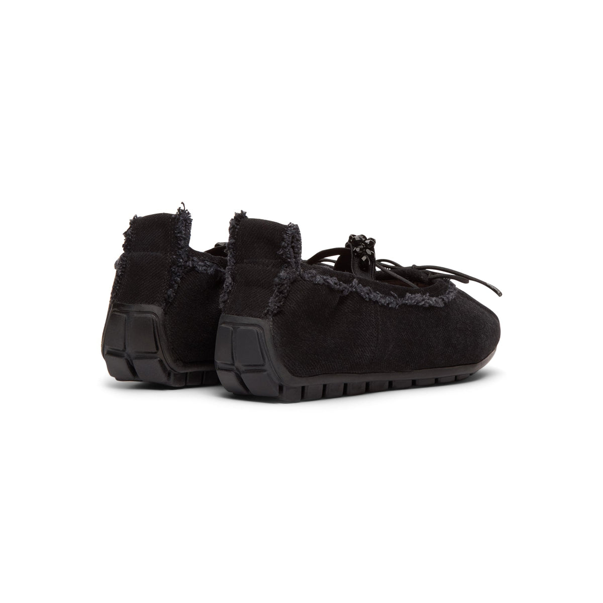 Simone Rocha Embellished Ballerina Grip Flats (Black/Jet)
