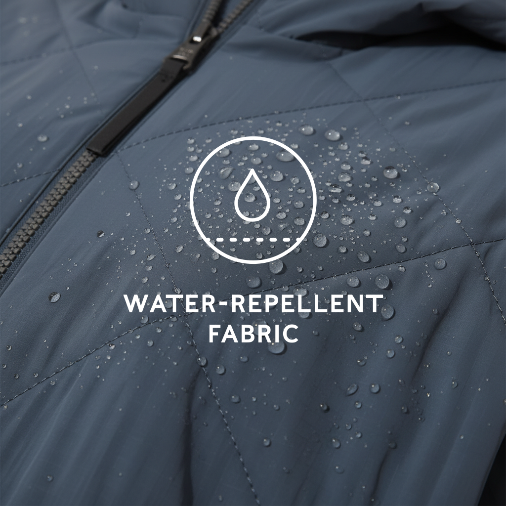Banton Womens Oversized Shower Resistant Insulated Jacket - Washed Blue