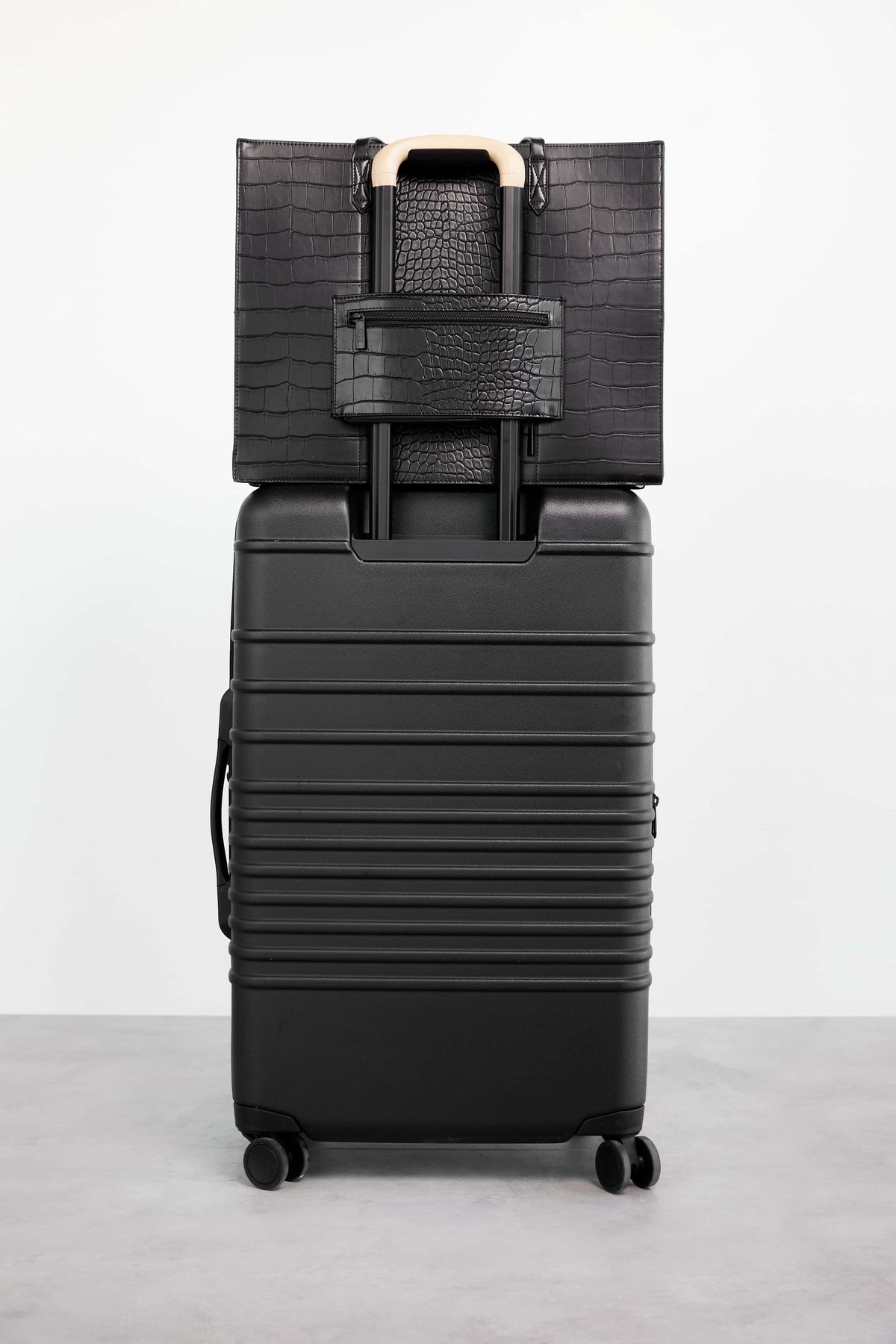 Resale The Large Work Tote in Black Croc