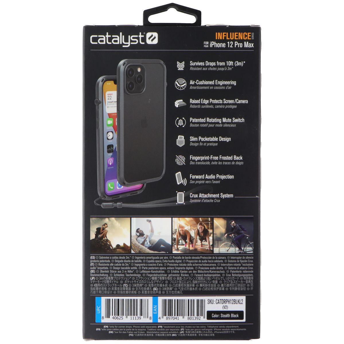 Catalyst Influence Series Case for Apple iPhone 12 Pro Max - Stealth Black - New
