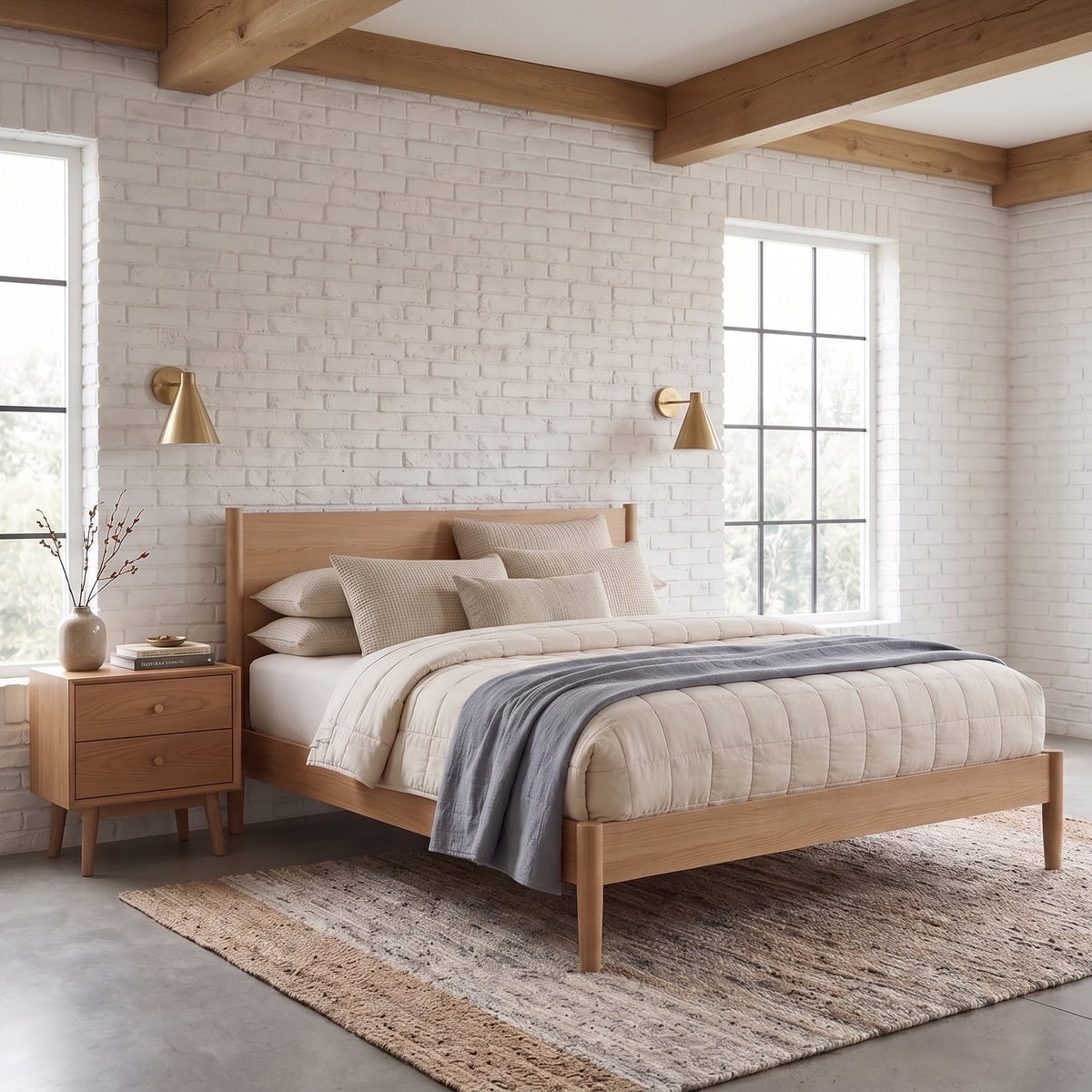 Wright Oak King Bed Frame