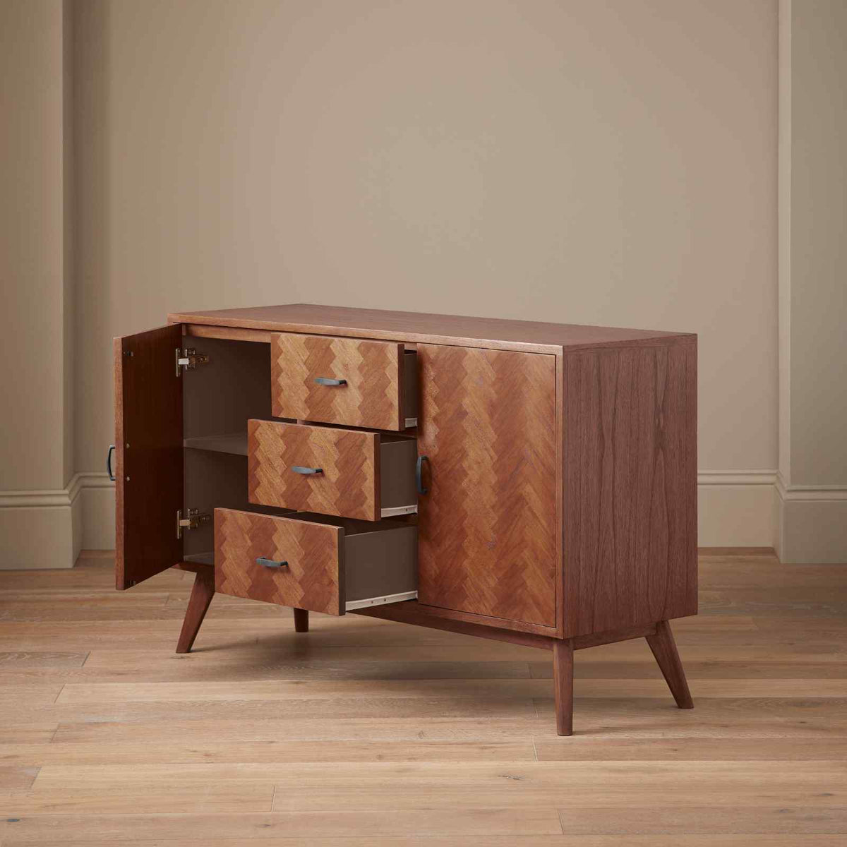 Mid Century Modern Parquet Sideboard