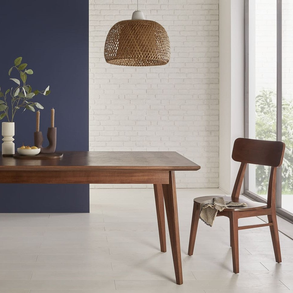 Mid Century Modern Parquet 6 Seater Dining Table
