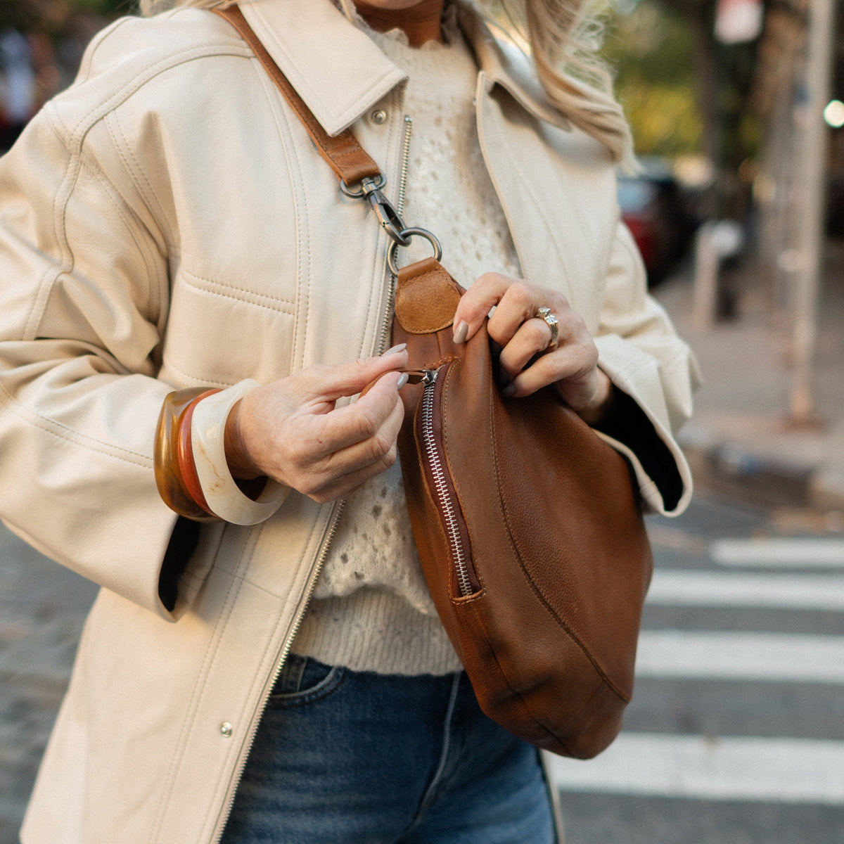 Callie Leather Sling Bag