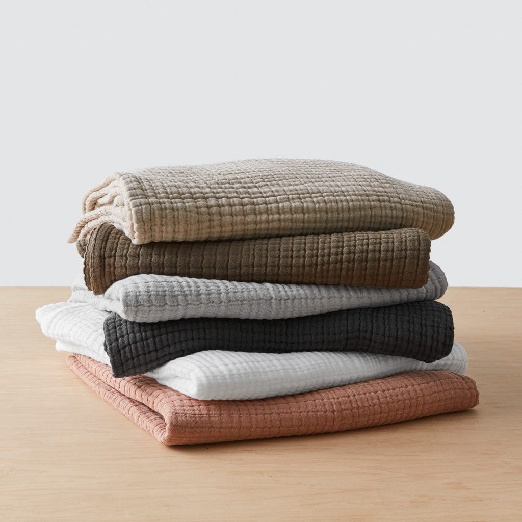 Cotton Gauze Throw - White