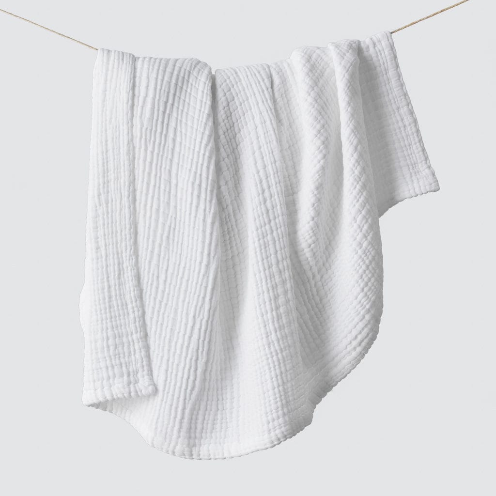 Cotton Gauze Throw - White