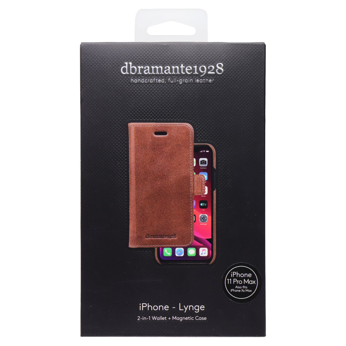 Lynge Full-Grain 2-in-1 Wallet + Magnetic Case for iPhone 11 Pro Max - Brown - New